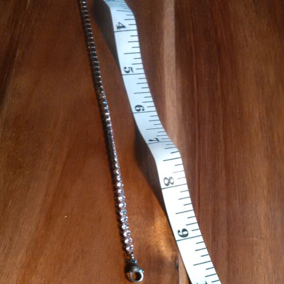 Pink Cubic Zirconia Stainless Steel Tennis Bracelet - Picture 13 of 14